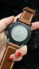 Clone Panerai Luminor GMT PAM 320 Black Steel Watch Brown Leather Strap (5)_th.jpg